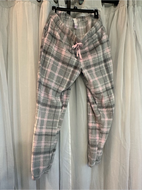 Joyspun Other - Women’s Plaid Fleece Lounge Pants - Pink & Gray